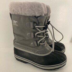 Sorel Your Pac Nylon Waterproof Boots Black Grey Kid’s 2 Winter Snow Ski Holiday